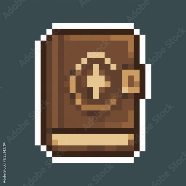 Fototapeta spell book in pixel art style