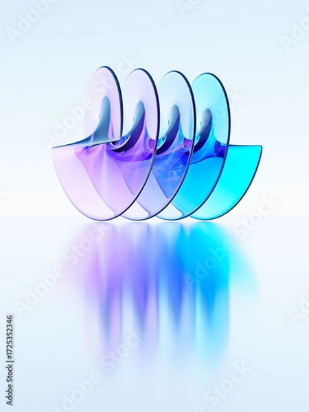 Obraz Abstract glass style modern sculpture background 3D