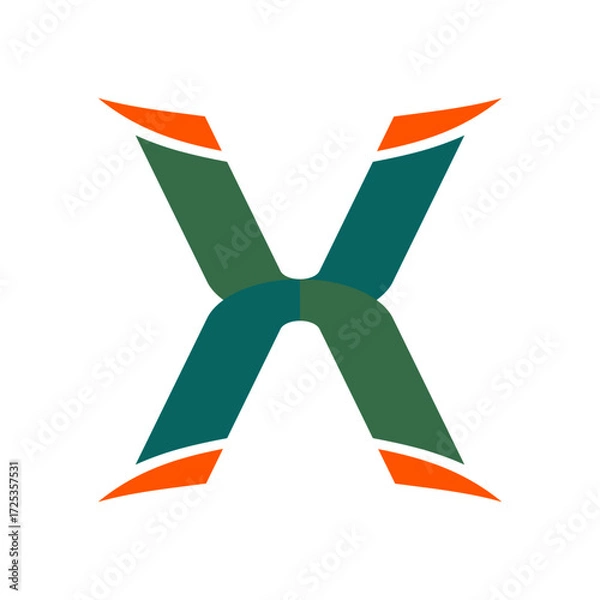 Obraz Minimalist logo design featuring the letter X.