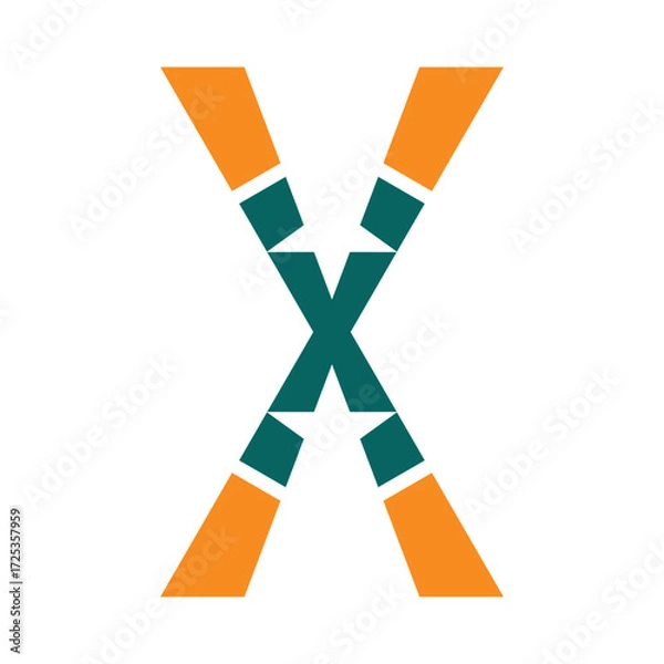 Obraz Minimalist logo design featuring the letter X.
