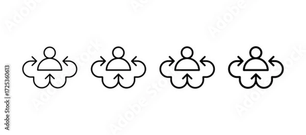Fototapeta Omnichannel Multiple Line Icon Element