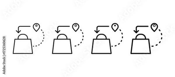Fototapeta Customer Journey Multiple Line Icon Element