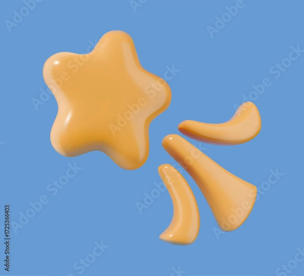 Fototapeta Star sparkle 3D vector icon