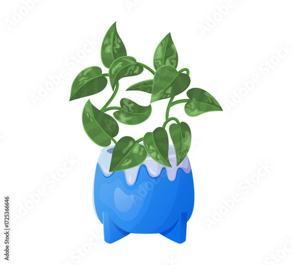 Fototapeta Pothos in pot vector illustration