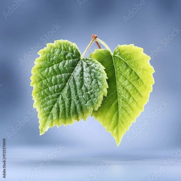 Fototapeta Frost Covered Green Leaves on a Branch