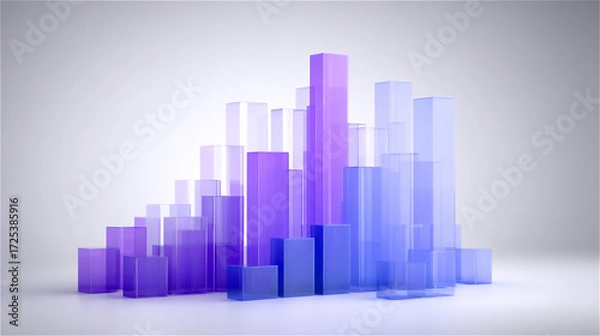 Fototapeta 背景 壁紙 素材 紫 青 ガラス タワー 抽象