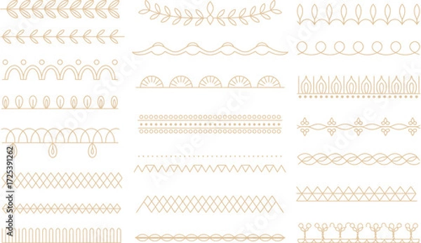 Obraz Vector borders and frames decorative design elements set art