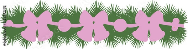 Obraz Christmas border with bells and bows festive holiday design