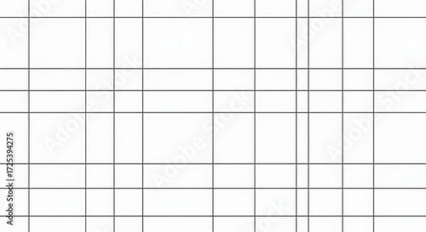 Obraz Grid pattern with thin black lines on white background.