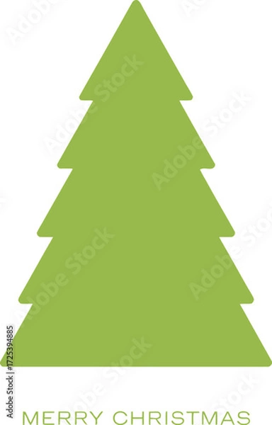 Obraz Green christmas tree minimal design merry christmas concept art