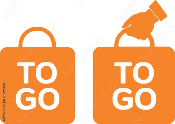 Obraz Order to go online food delivery takeout service concept icon