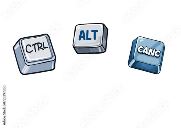 Obraz Ctrl Alt Canc keyboard key on laptop