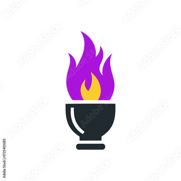 Obraz Purple Flame icon logo flat vector design
