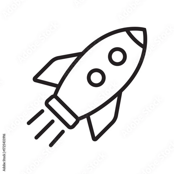 Fototapeta Space Rocket Line Icon – Business Startup Launch Concept