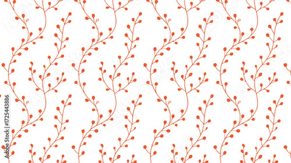 Fototapeta Seamless floral pattern background with white branches and buds