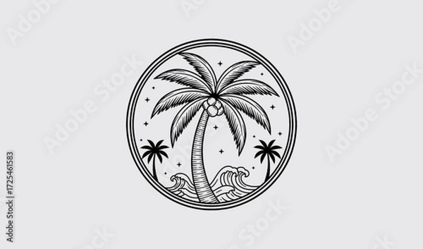 Obraz vintage palm tree.eps