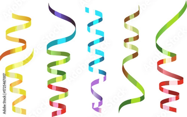 Obraz party streamers isolated on white