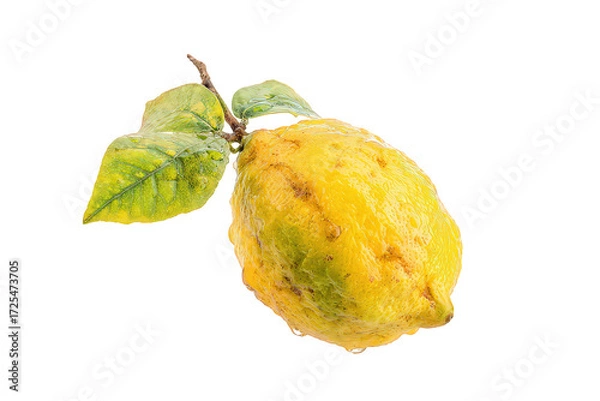 Fototapeta Fresh Lemon With Dew Drops