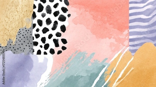 Obraz Modern Abstract Watercolor Geometric Background