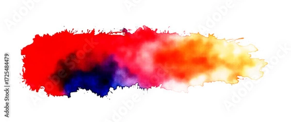 Fototapeta Vector beautiful abstract paint stroke watercolor splash isolated background