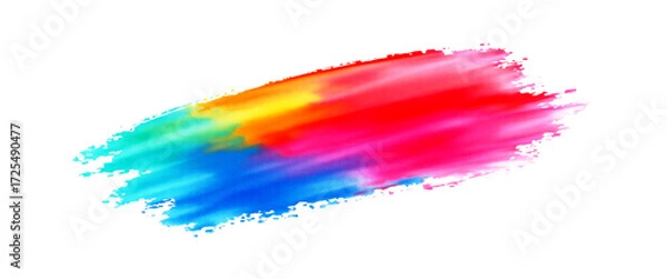Fototapeta Vector beautiful abstract paint stroke watercolor splash isolated background