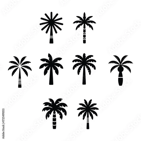 Fototapeta set of palm trees