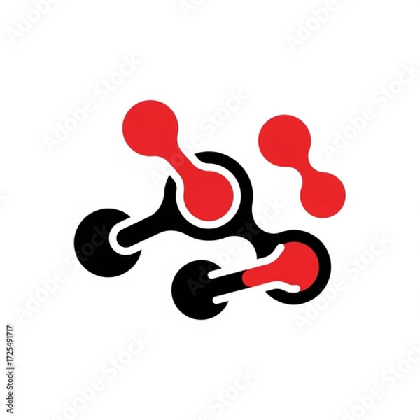 Fototapeta Dynamic connection silhouette symbolizing innovation and network growth, perfect for tech concepts