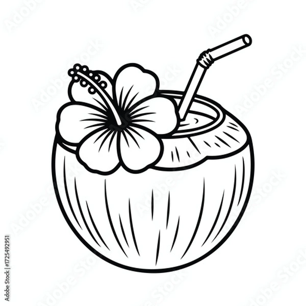 Fototapeta Fresh ripe apple pie drawing with a slice on a white background, autumn season illustration for food and healthy fruit decoration