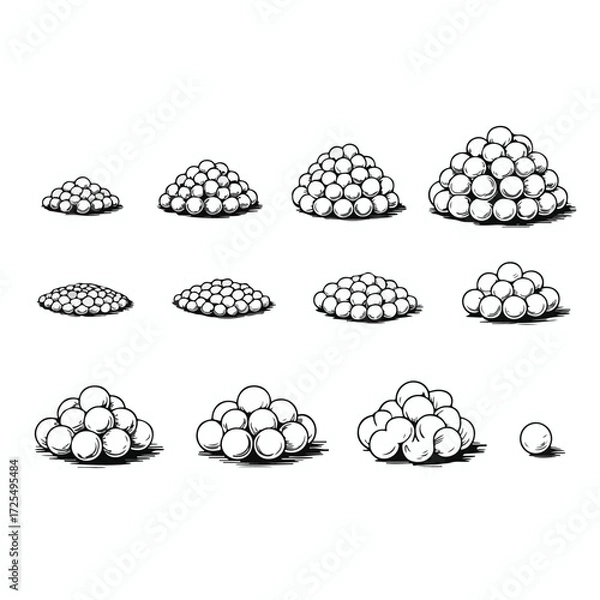 Fototapeta A simple vector illustration showing weather icons like clouds, sun, rain, and snow