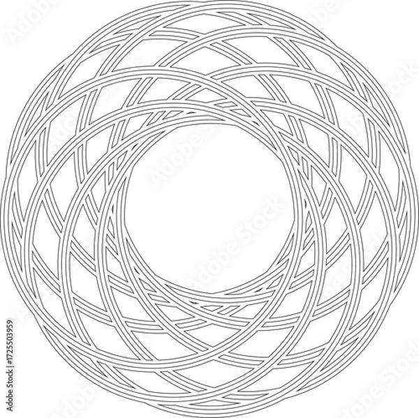 Fototapeta Circle overlapping icon with geometry pattern