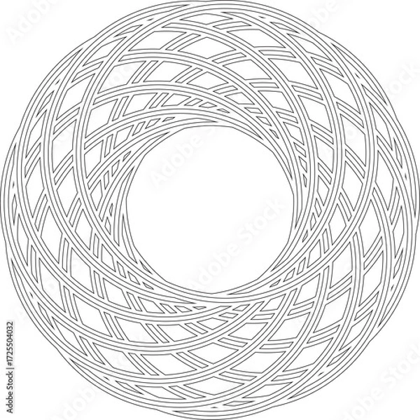 Fototapeta Circle overlapping icon with geometry pattern