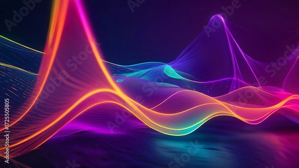 Obraz abstract digital waves colorful background