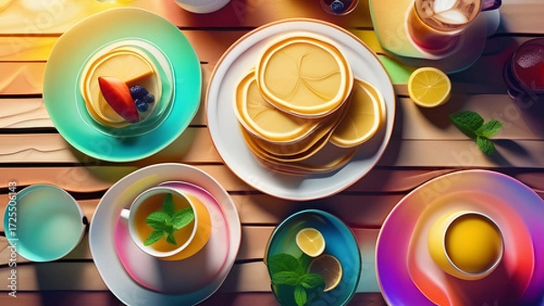 Obraz abstract background with colorful lemons