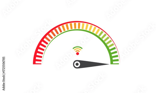 Fototapeta Wifi, wireless signal meter vector illustration. Colorful internet speed measurement illustration. 