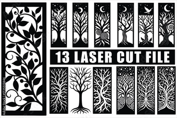 Fototapeta Stunning tree designs for laser cutting projects