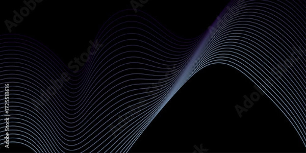 Fototapeta Abstract white and grey lines for website, banner and brochure, Curve flow motion illustration, wave line background.