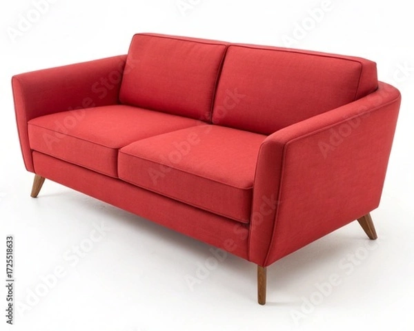 Obraz red sofa isolated on white background
