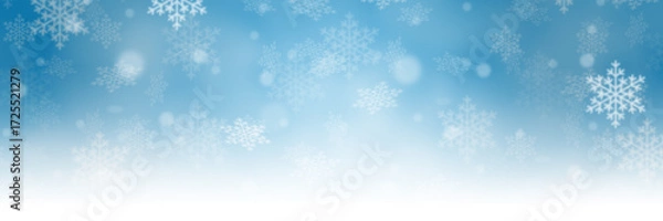 Fototapeta Christmas background blue pattern panorama with copyspace copy space in winter card wallpaper