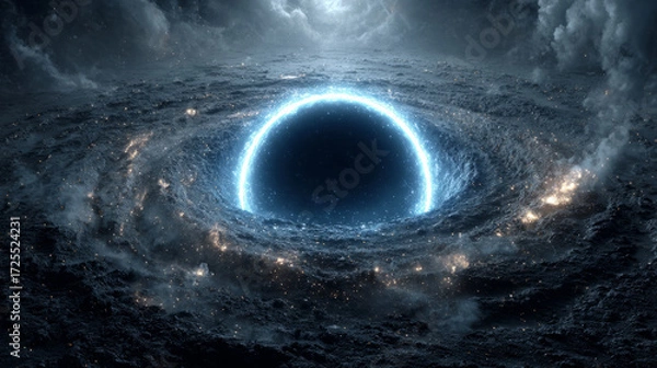 Fototapeta Glowing Black Hole in Deep Outer Space