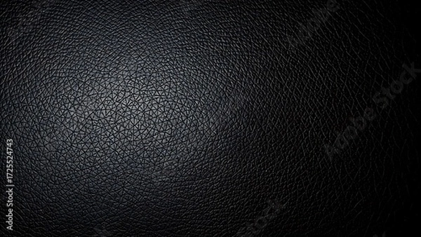 Fototapeta Close-up of black leather texture, highlighting luxurious material details with soft overhead lighting.