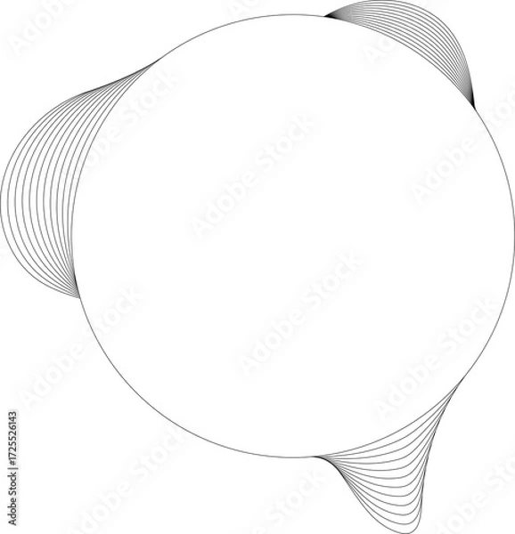 Fototapeta Circle white frame dynamic liquid overlapping for tag, badges, logo