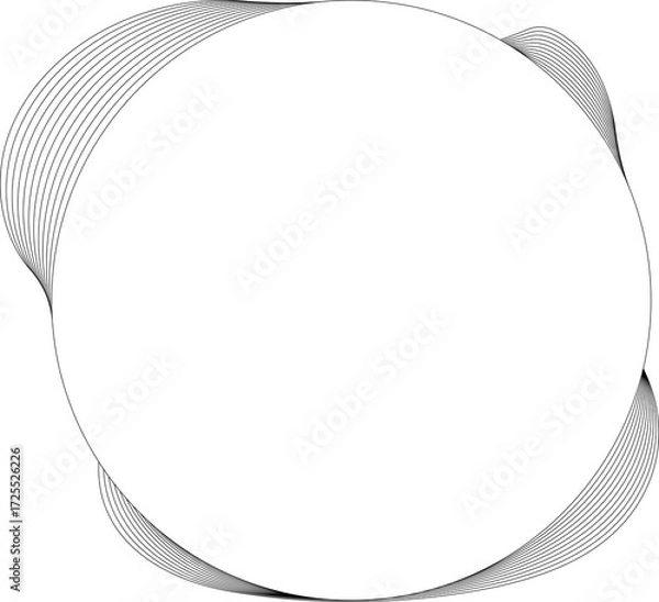 Fototapeta Circle white frame dynamic liquid overlapping for tag, badges, logo
