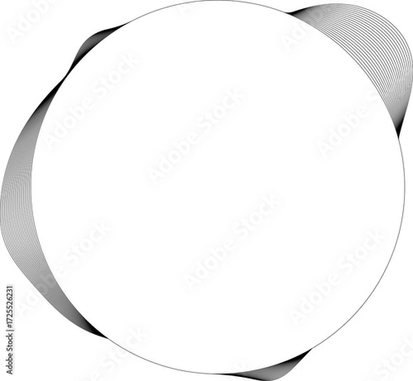 Fototapeta Circle white frame dynamic liquid overlapping for tag, badges, logo