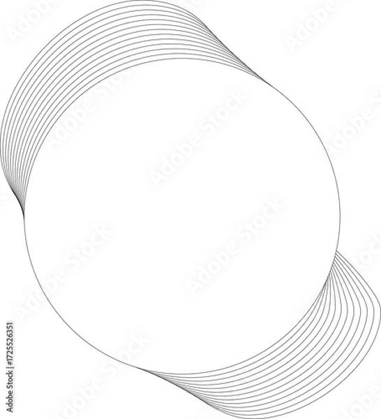 Fototapeta Circle white frame dynamic liquid overlapping for tag, badges, logo