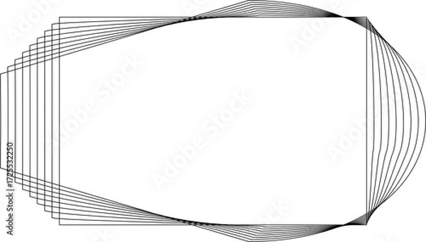 Fototapeta Rectangle frame emblem dynamic line blending. Technology creative