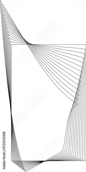 Fototapeta Rectangle frame emblem dynamic line blending. Technology creative