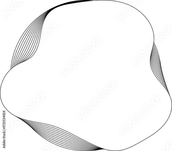 Fototapeta Circle white frame liquid overlapping for badges, banner, label, tag