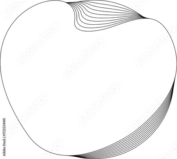 Fototapeta Circle white frame liquid overlapping for badges, banner, label, tag