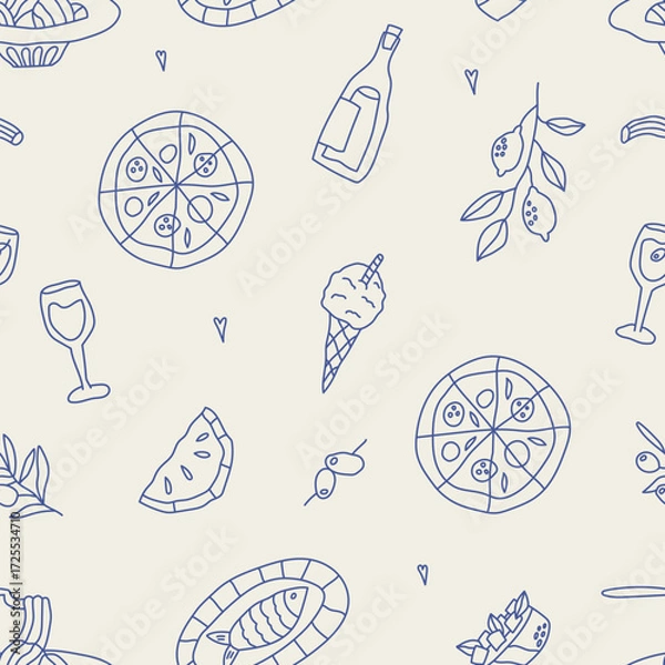 Obraz Hand drawn vintage seamless pattern