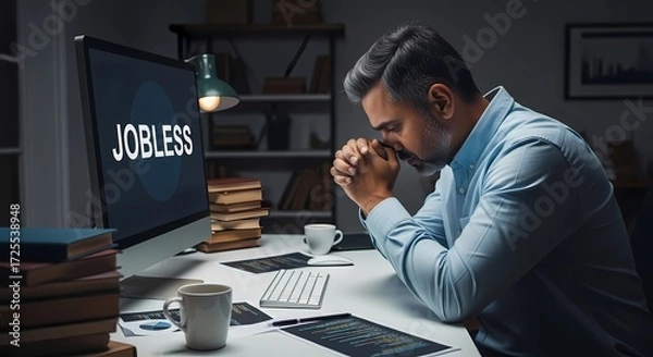 Fototapeta Displaced by Code - The Human Cost of AI Advancement